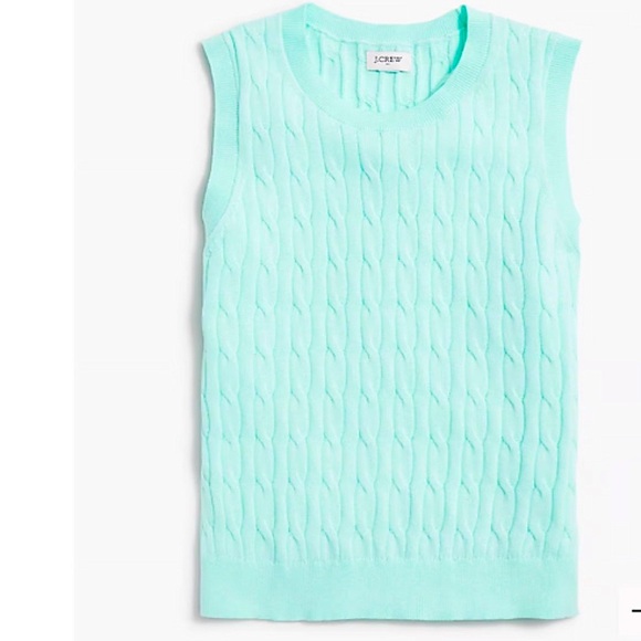 J. Crew Factory Tops - J. Crew Cable Sweater Shell Sea Blue M